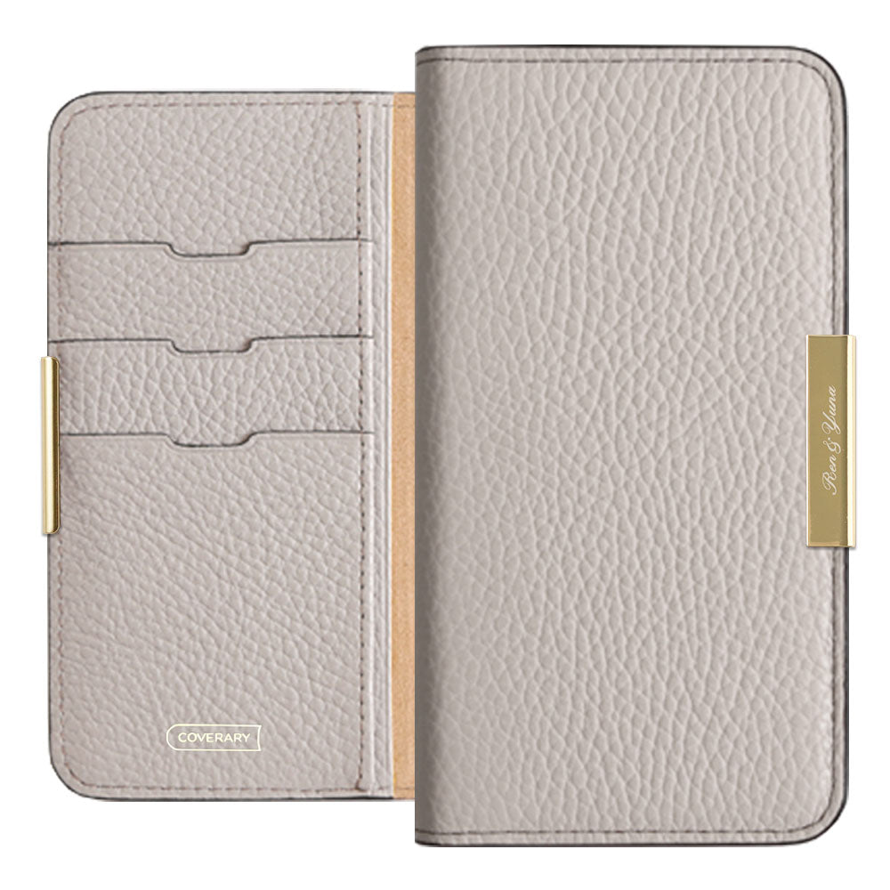 Cuir véritable 32 couleurs cuir italien grainé gravure laser cadre doré décoration étui portefeuille