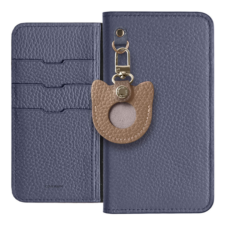 Genuine Leather 32 Colors Italian Shrink Leather Recommended Face Charm Can Badge Included Notebook-Style Case for Xperia Series