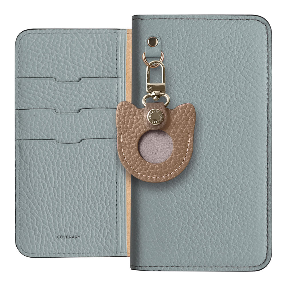 Genuine Leather 32 Colors Italian Shrink Leather Recommended Face Charm Can Badge Included Notebook-Style Case for Xperia Series
