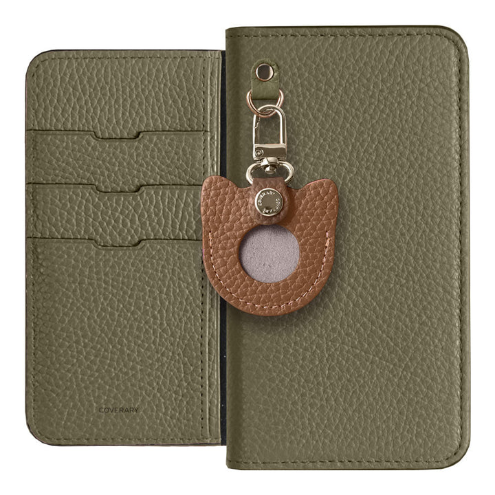 Genuine Leather 32 Colors Italian Shrink Leather Recommended Face Charm Can Badge Included Notebook-Style Case for Xperia Series