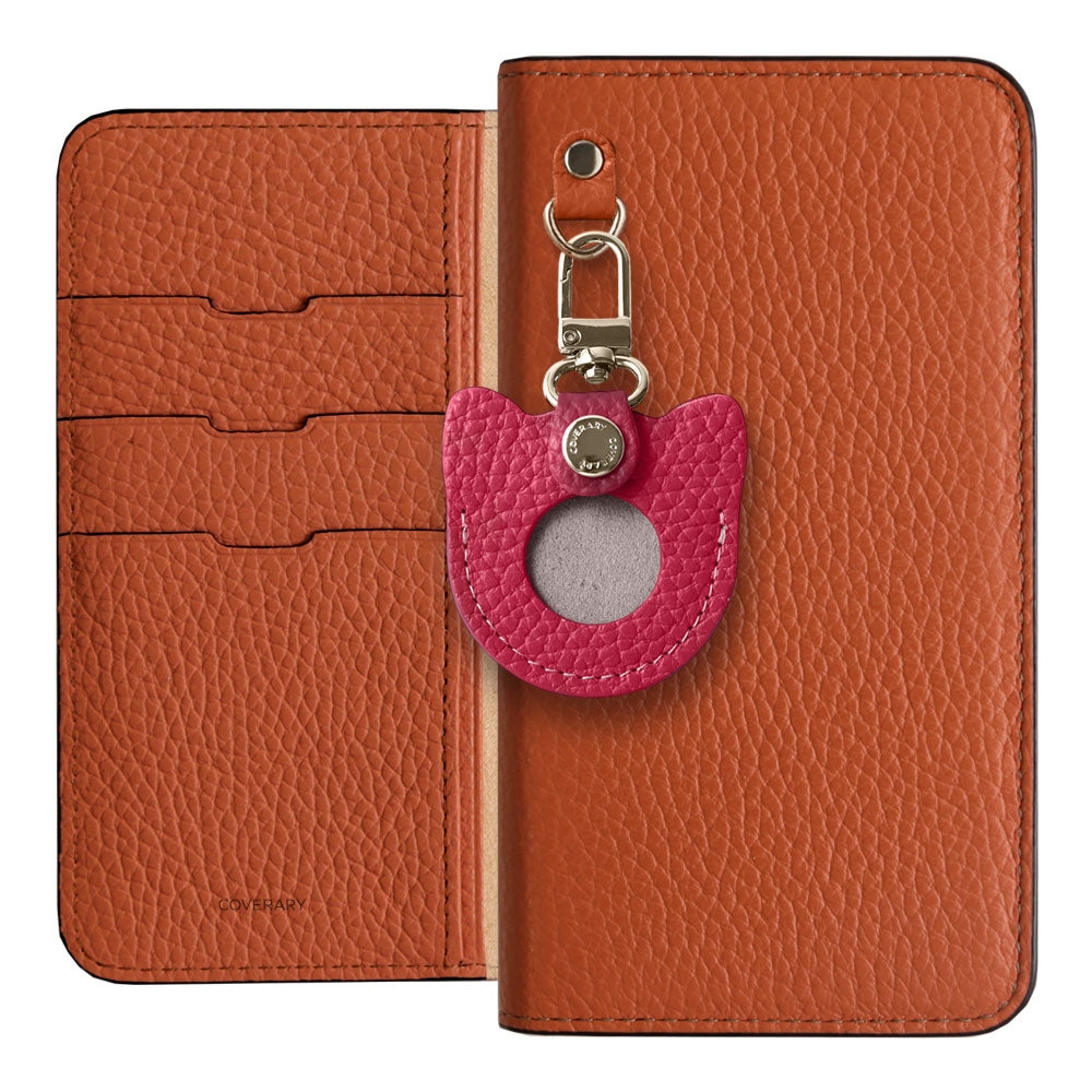 Genuine Leather 32 Colors Italian Shrink Leather Recommended Face Charm Can Badge Included Notebook-Style Case for Xperia Series