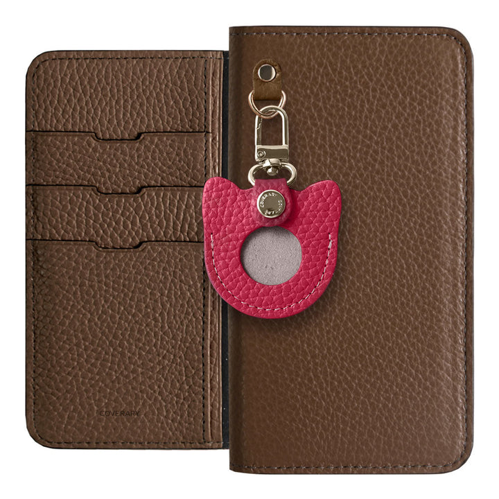 Genuine Leather 32 Colors Italian Shrink Leather Recommended Face Charm Can Badge Included Notebook-Style Case for Xperia Series