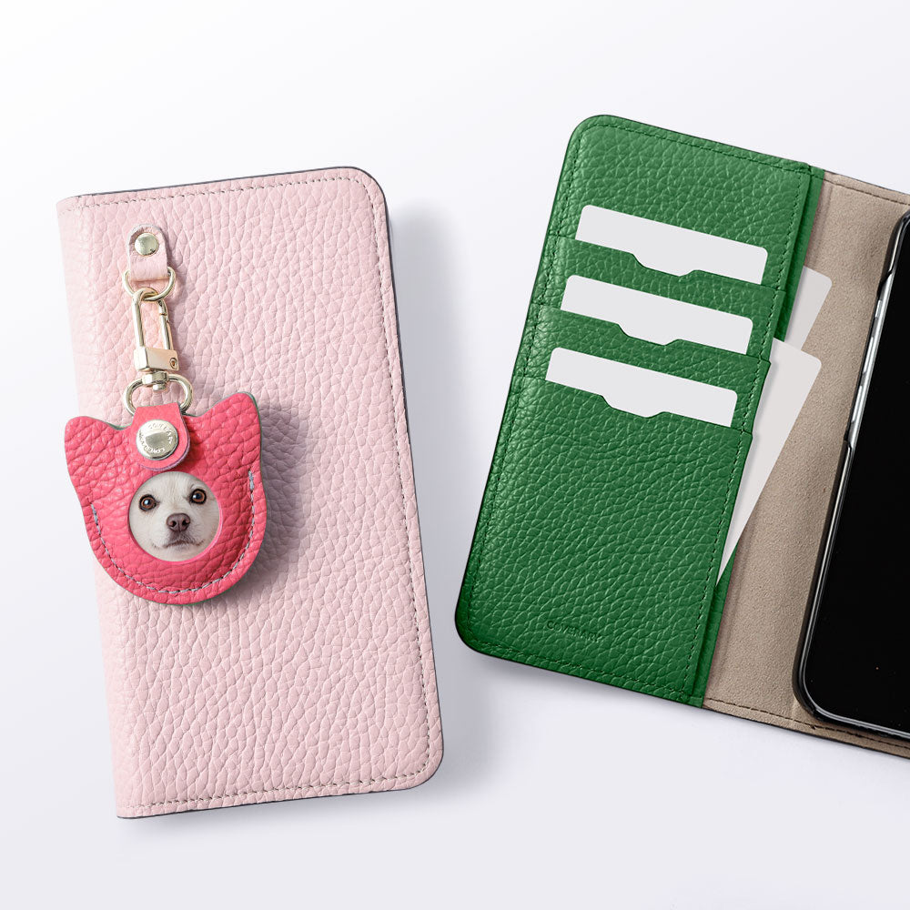 Genuine Leather 32 Colors Italian Shrink Leather Recommended Face Charm Can Badge Included Notebook-Style Case for Xperia Series