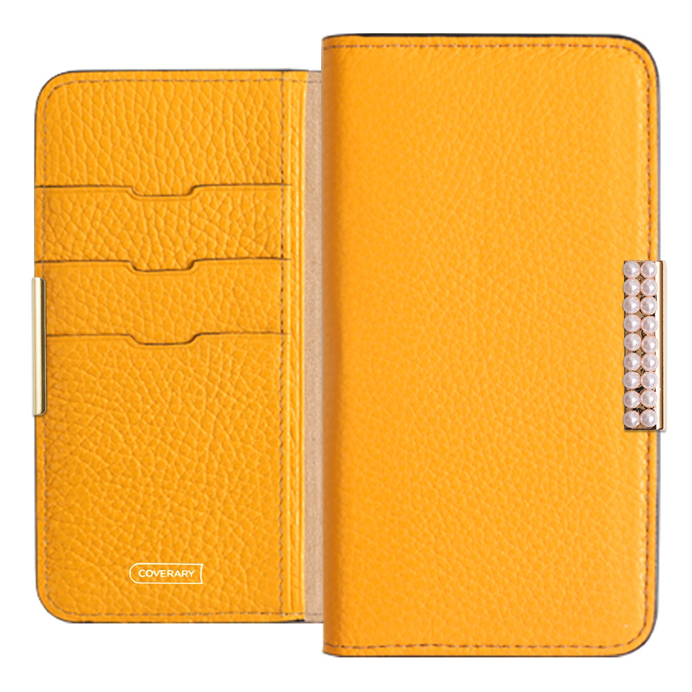 Cuir véritable 32 couleurs Cuir italien grainé Cadre perlé décor Étui portefeuille