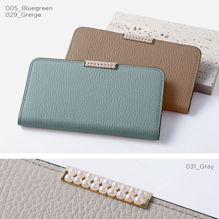 Cuir véritable 32 couleurs cuir italien grainé cadre perlé décor étui portefeuille série Galaxy