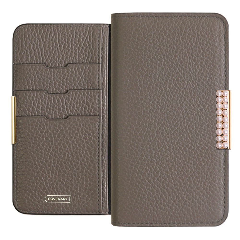 Cuir véritable 32 couleurs cuir italien grainé cadre perlé décor étui portefeuille série Galaxy