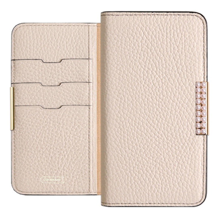 Cuir véritable 32 couleurs Cuir italien grainé Cadre perlé décor Étui portefeuille