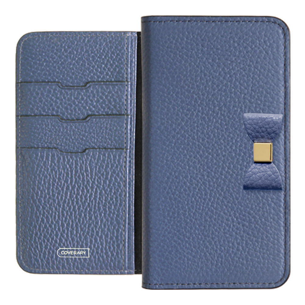 Cuir véritable 32 couleurs Cuir italien grainé Choix de décoration ruban Étui portefeuille Série AQUOS