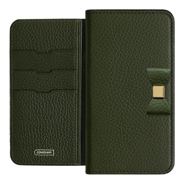 Cuir véritable 32 couleurs cuir italien grainé Choix de décoration ruban Étui portefeuille Série Google Pixel