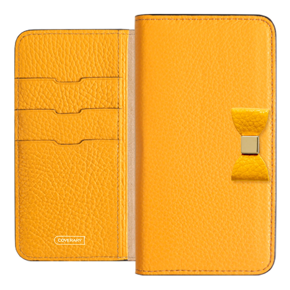 Cuir véritable 32 couleurs Cuir italien grainé Choix de décoration ruban Étui portefeuille Série AQUOS