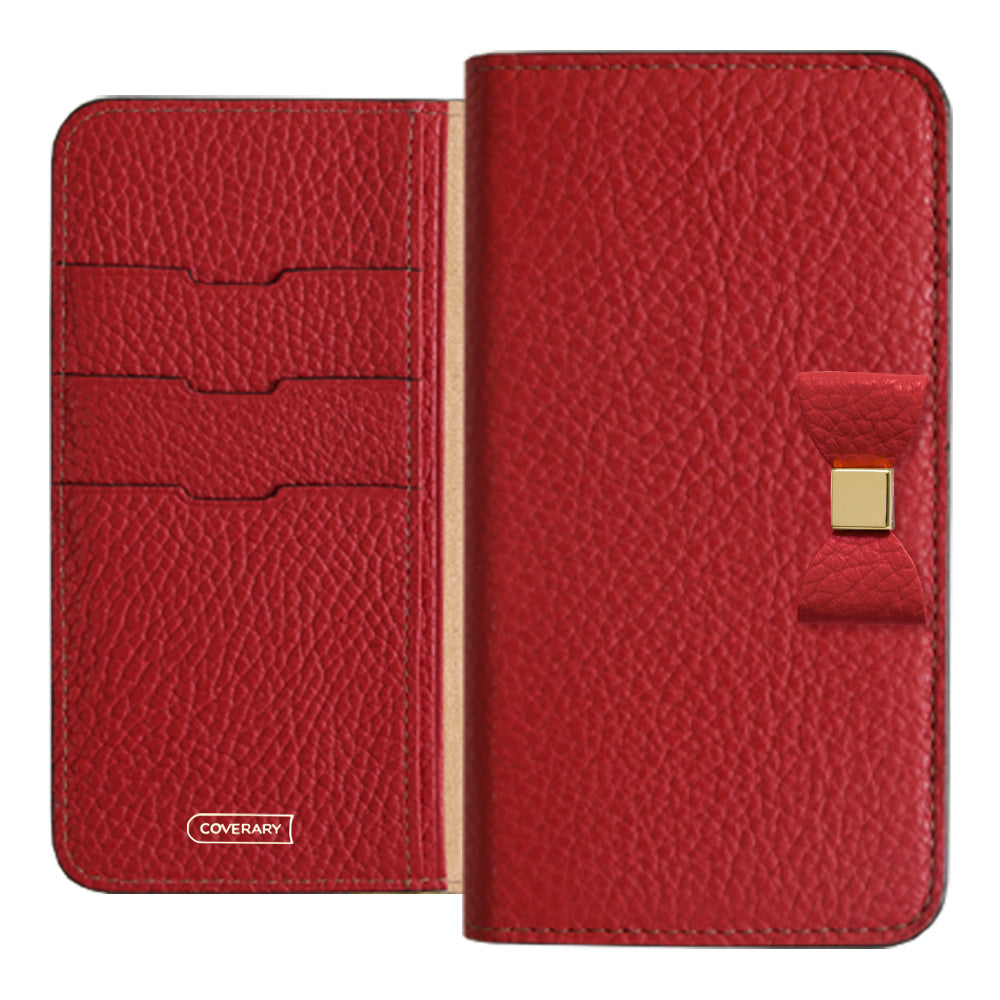 Cuir véritable 32 couleurs Cuir italien grainé Choix de décoration ruban Étui portefeuille Série AQUOS