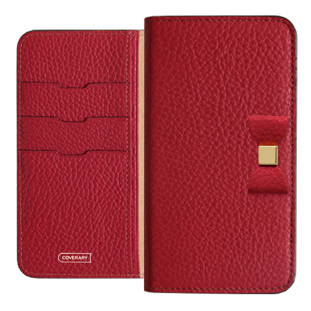 Cuir véritable 32 couleurs Cuir italien grainé Choix de décoration ruban Étui portefeuille Série Galaxy