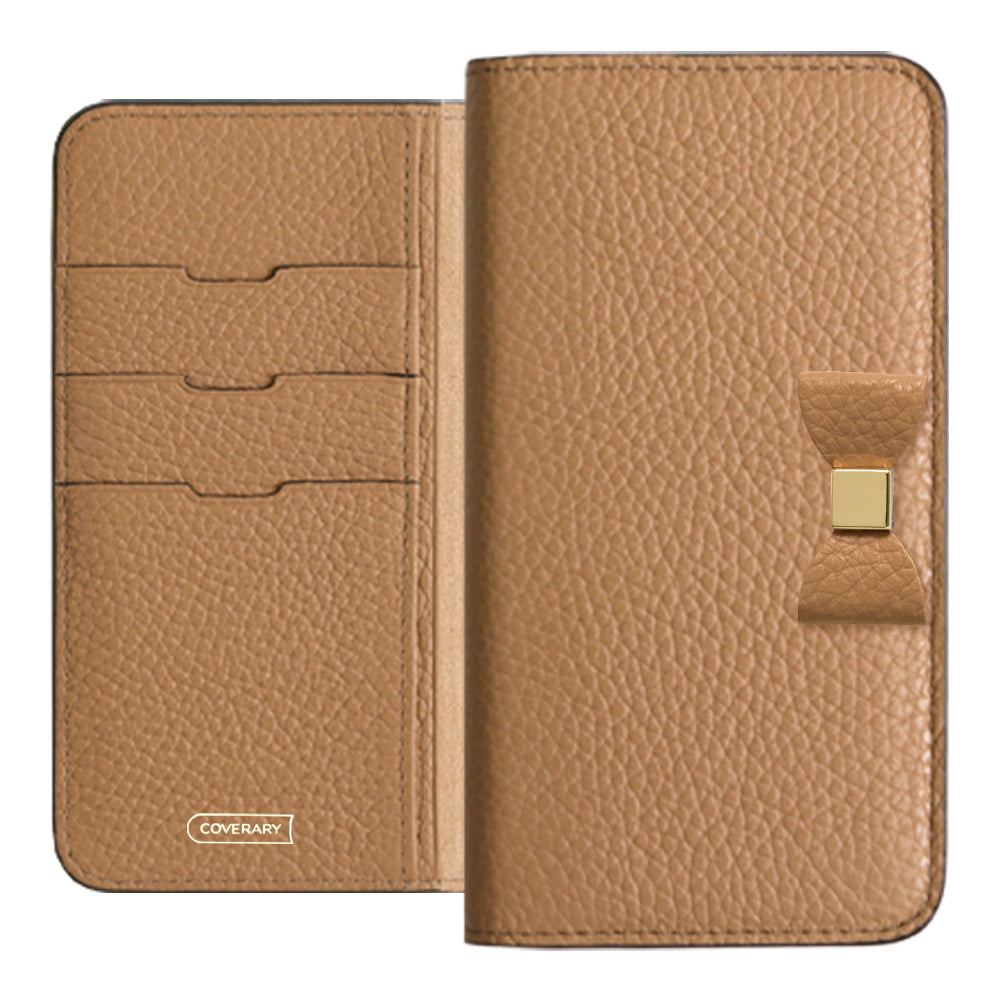 Cuir véritable 32 couleurs Cuir italien grainé Choix de décoration ruban Étui portefeuille Série Galaxy