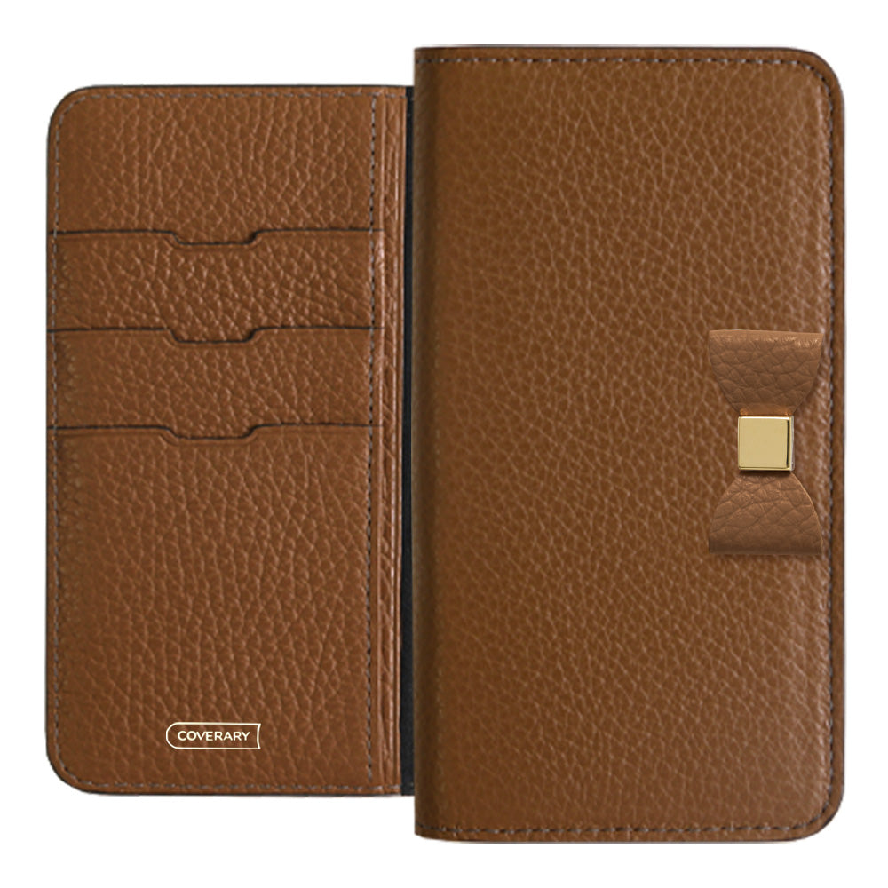 Cuir véritable 32 couleurs Cuir italien grainé Choix de décoration ruban Étui portefeuille Série AQUOS