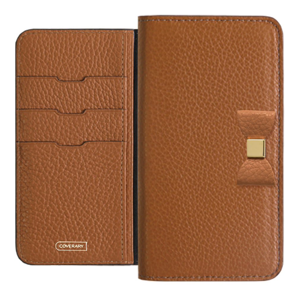 Cuir véritable 32 couleurs Cuir italien grainé Choix de décoration ruban Étui portefeuille Série AQUOS