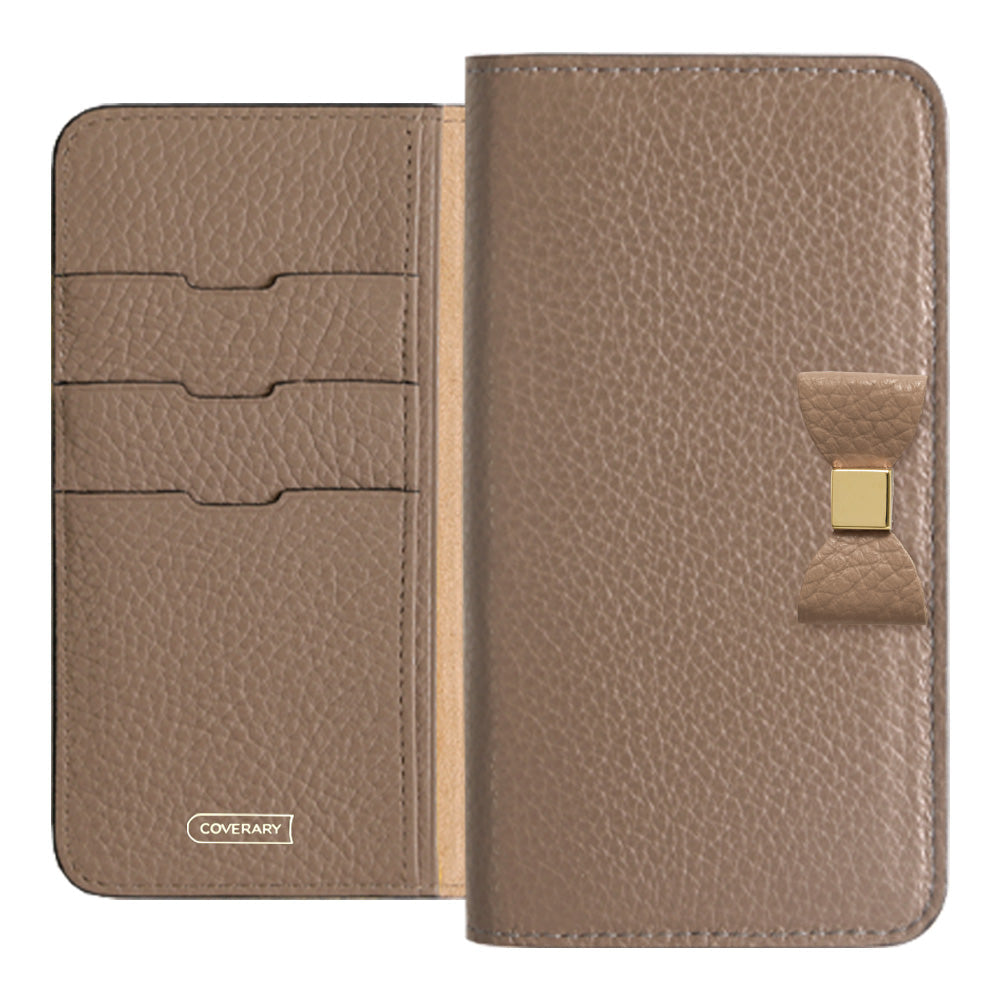 Cuir véritable 32 couleurs Cuir italien grainé Choix de décoration ruban Étui portefeuille Série Galaxy