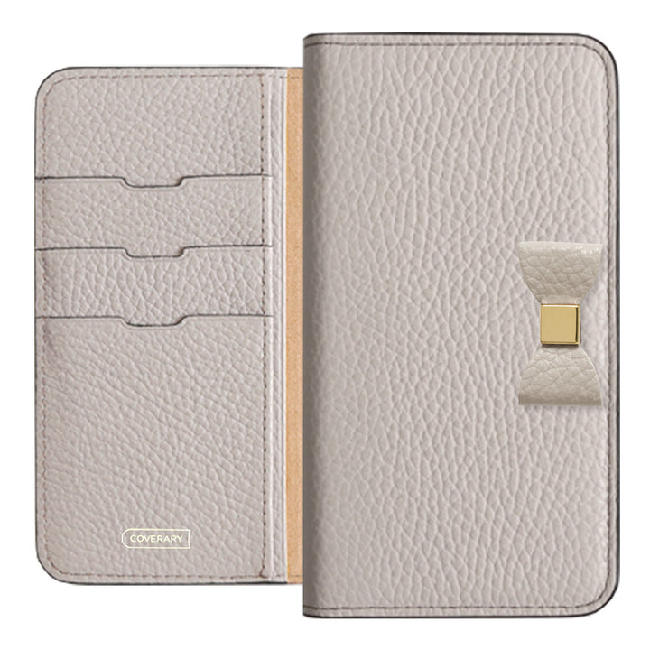 Cuir véritable 32 couleurs Cuir italien grainé Choix de décoration ruban Étui portefeuille Série Galaxy