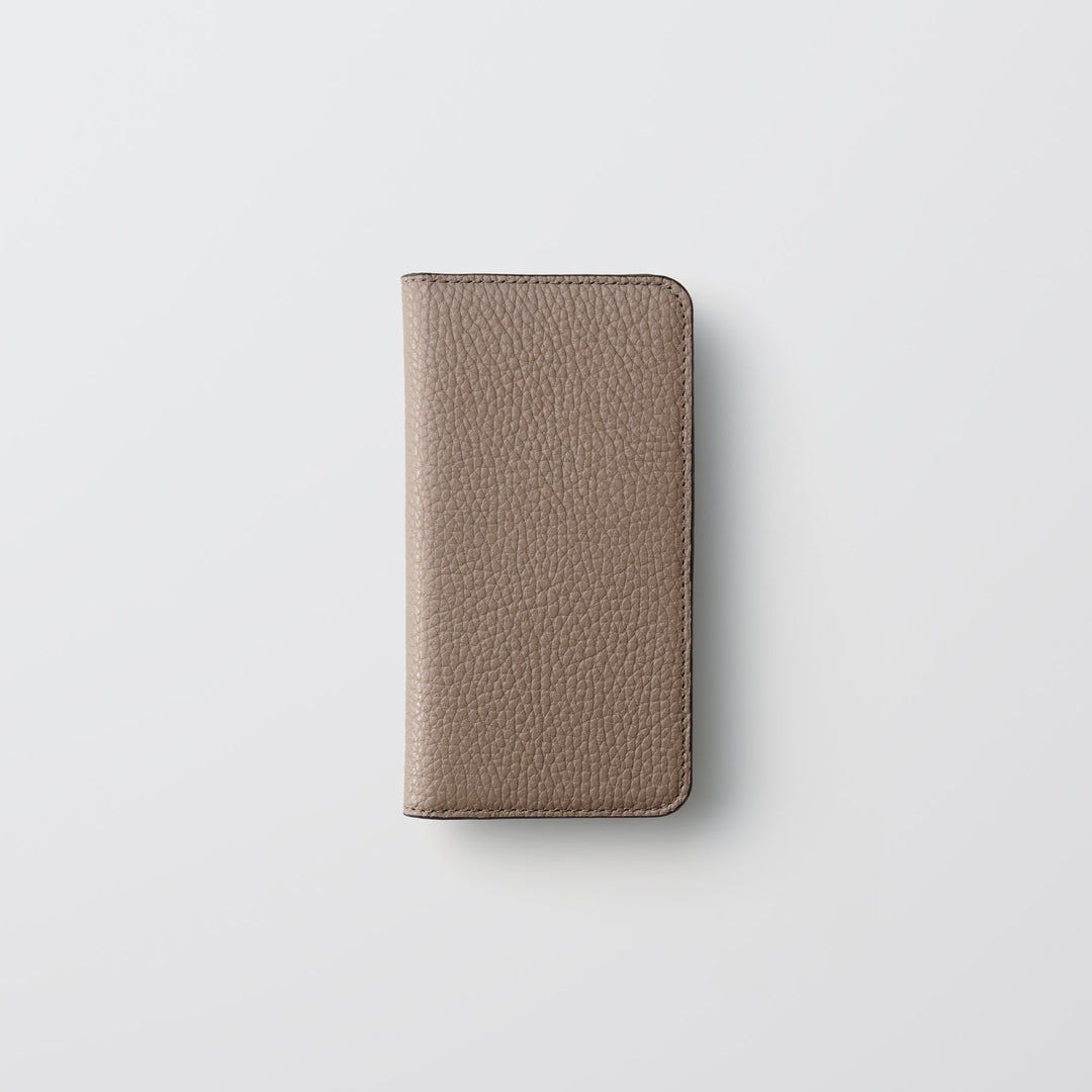 Étui portefeuille en cuir italien grainé véritable, 32 couleurs
