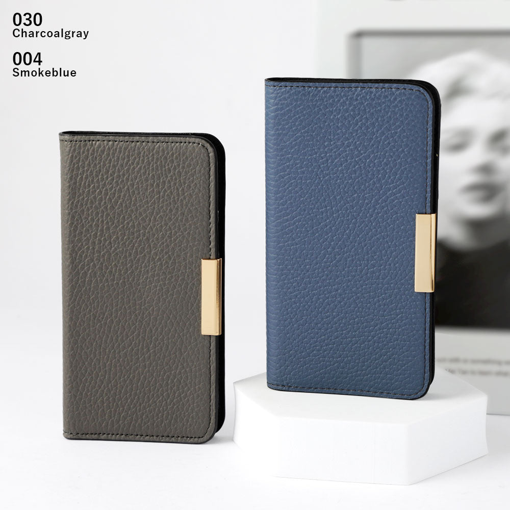 Genuine leather 32 colors Italian shrink leather gold frame deco notebook-style case