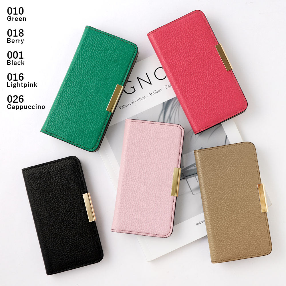 Cuir véritable 32 couleurs cuir italien grainé cadre doré décor étui portefeuille série Galaxy