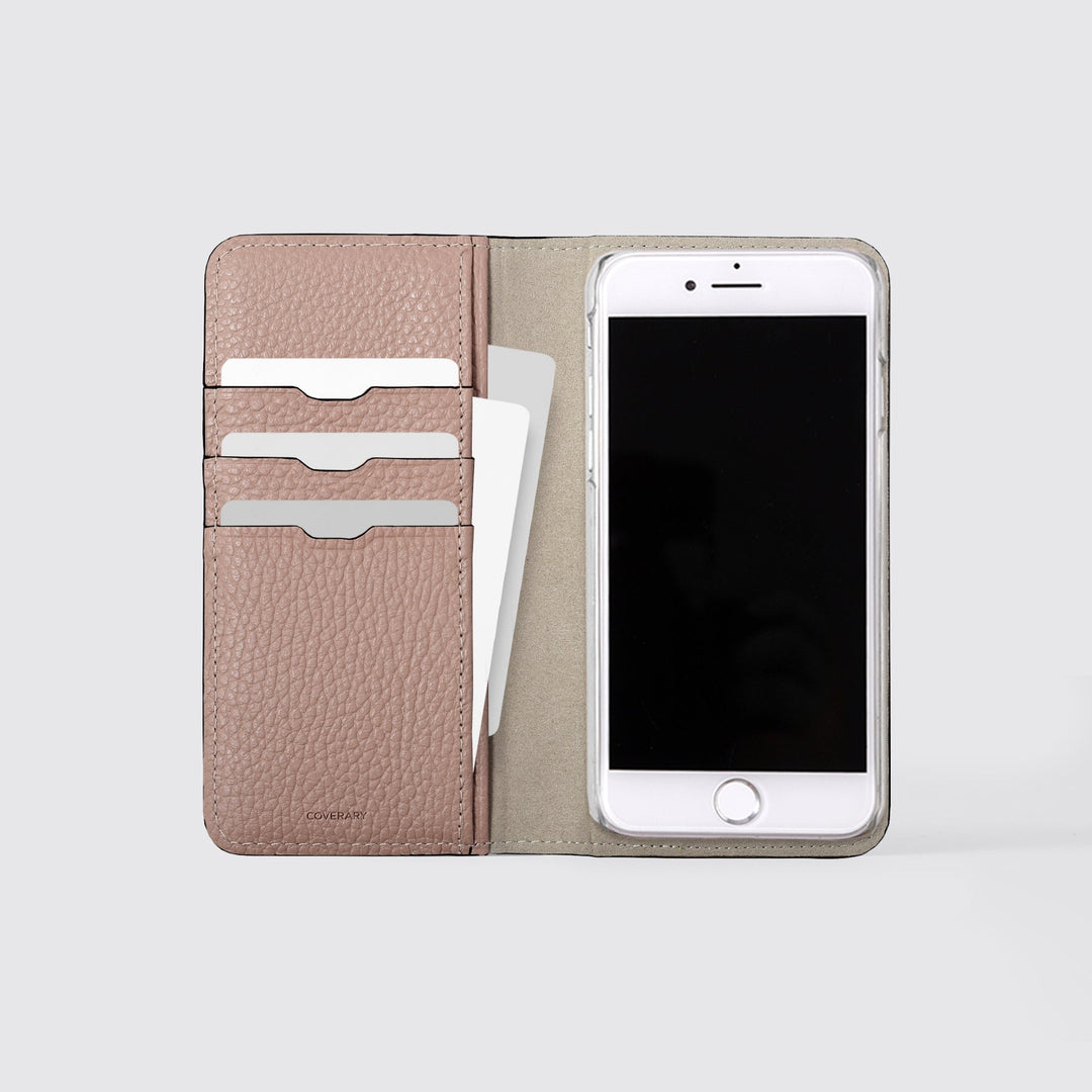 Étui pour téléphone compatible MagSafe, étui portefeuille en cuir véritable, compatible avec tous les modèles, 32 couleurs, cuir italien grainé, série iPhone