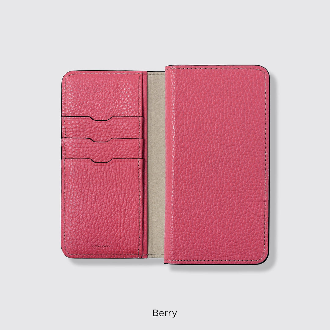 MagSafe-compatible smartphone case, genuine leather folio case, compatible with all models, 32 colors, Italian shrink leather, AQUOS series