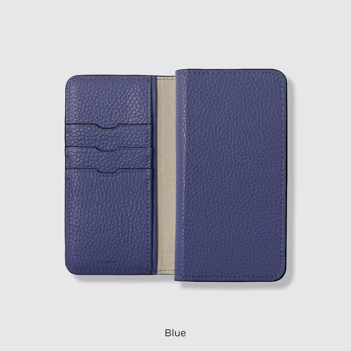 Étui pour téléphone compatible MagSafe, en cuir véritable, type portefeuille, compatible avec tous les modèles, 32 couleurs, cuir italien grainé, série Galaxy