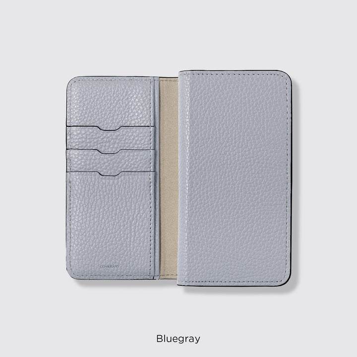 Étui pour téléphone compatible MagSafe, en cuir véritable, type portefeuille, compatible avec tous les modèles, 32 couleurs, cuir italien grainé, série Galaxy