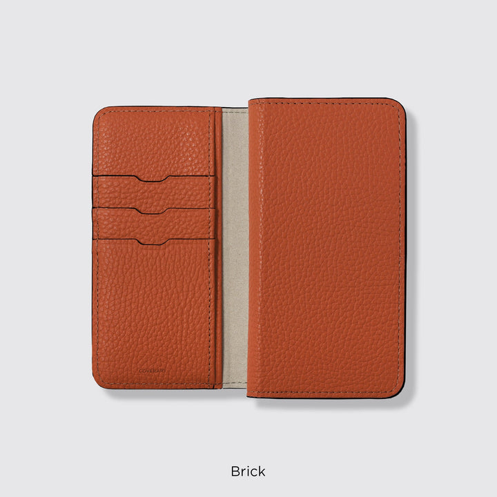 MagSafe-compatible smartphone case, genuine leather folio case, compatible with all models, 32 colors, Italian shrink leather, AQUOS series