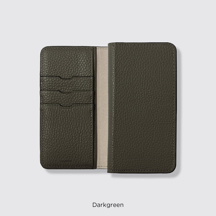 MagSafe-compatible smartphone case, genuine leather folio case, compatible with all models, 32 colors, Italian shrink leather, AQUOS series