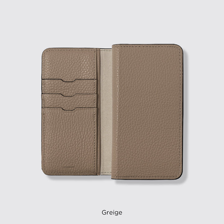 Étui pour téléphone compatible MagSafe, en cuir véritable, type portefeuille, compatible avec tous les modèles, 32 couleurs, cuir italien grainé, série Galaxy