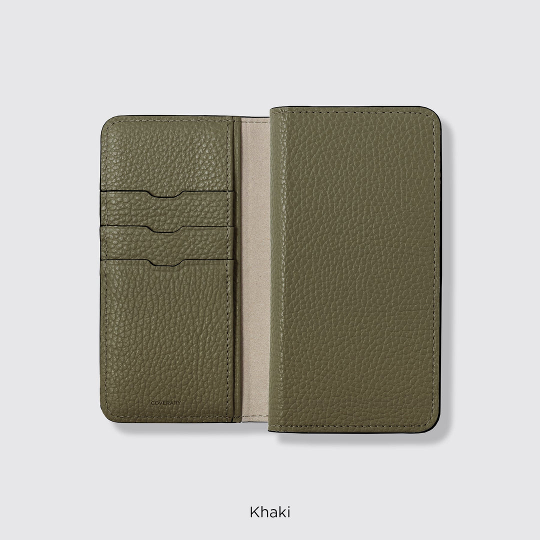 Étui en cuir véritable compatible MagSafe pour téléphone, format portefeuille, compatible avec tous les modèles, 32 couleurs, cuir italien grainé, série Xperia
