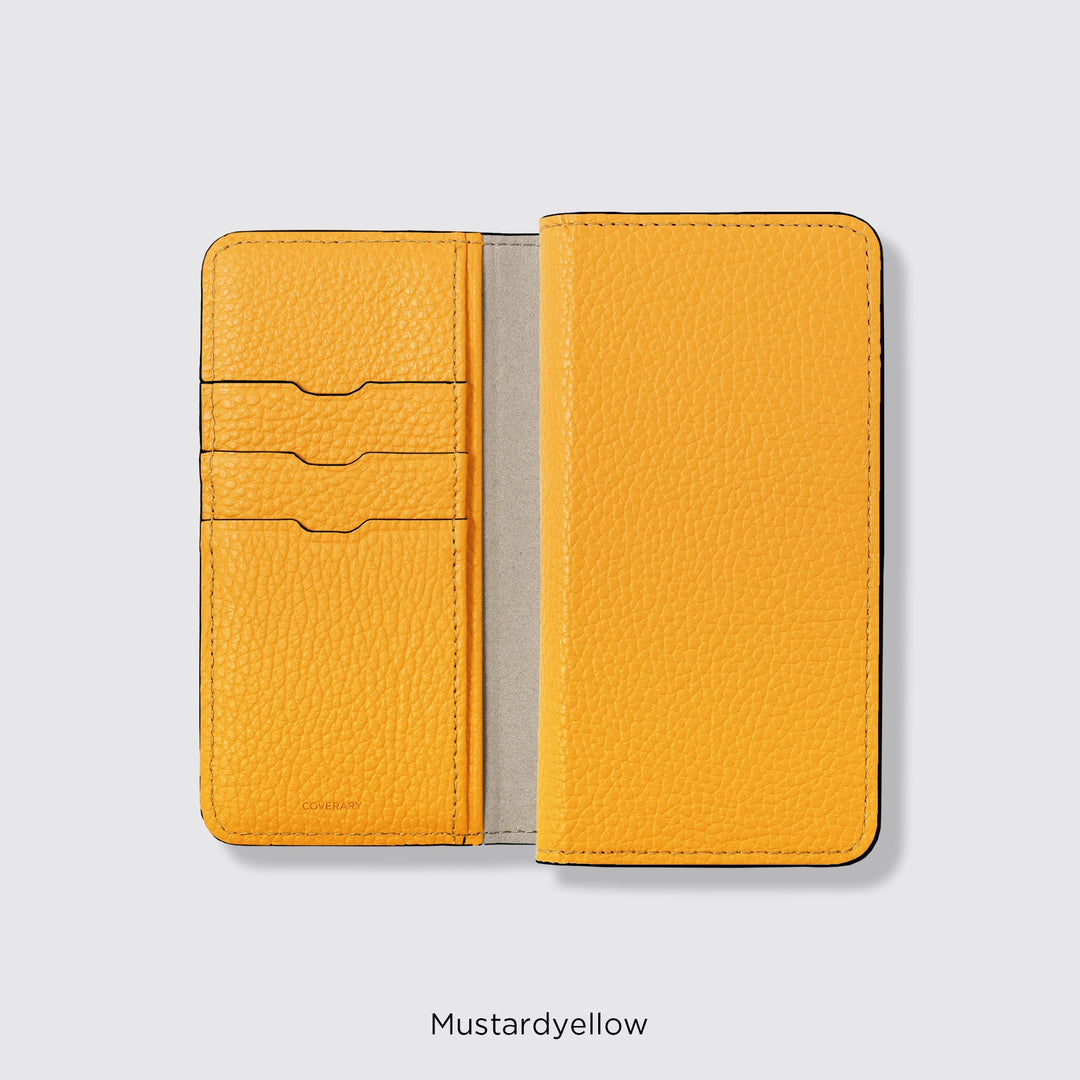 Étui pour téléphone compatible MagSafe, étui portefeuille en cuir véritable, compatible avec tous les modèles, 32 couleurs, cuir italien grainé, série iPhone