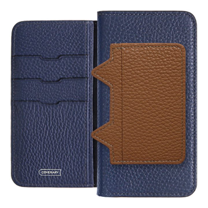 Genuine leather 32 colors Italian shrink leather Cat-shaped pocket with notebook-style case Galaxy series