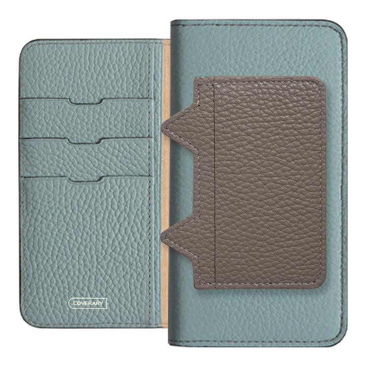 Genuine leather 32 colors Italian shrink leather Cat-shaped pocket with notebook-style case AQUOS series