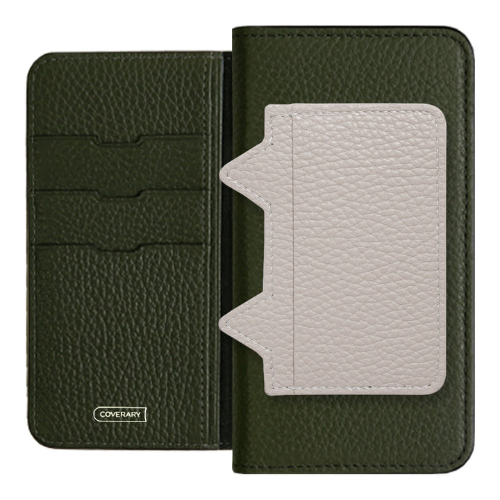 Genuine leather 32 colors Italian shrink leather Cat-shaped pocket with notebook-style case AQUOS series