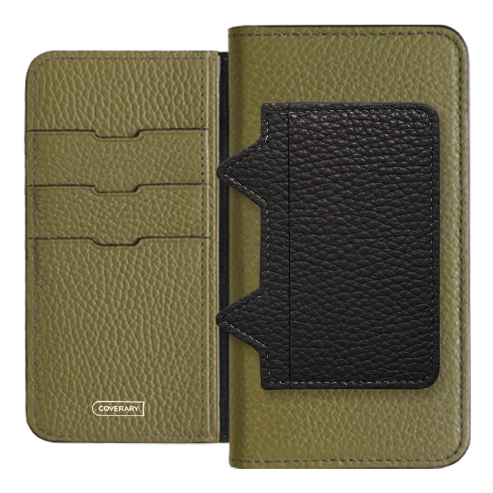 Genuine leather 32 colors Italian shrink leather Cat-shaped pocket with notebook-style case Galaxy series