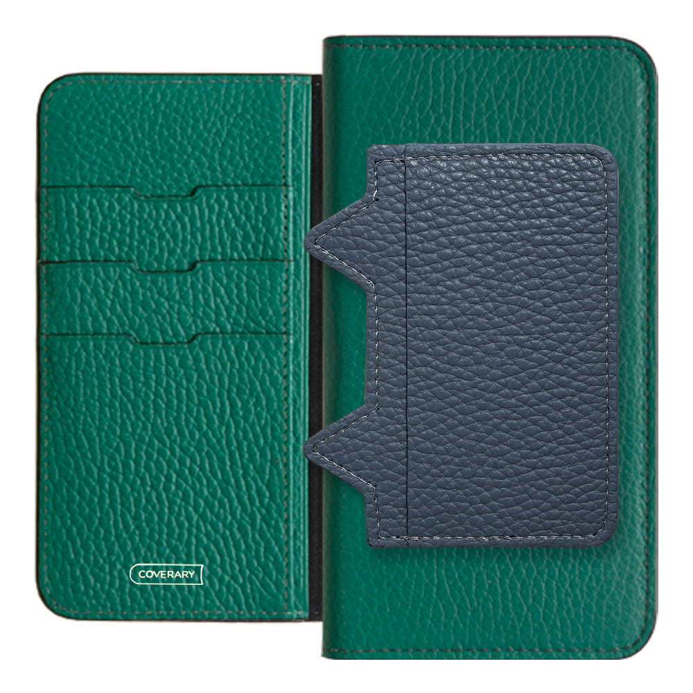 Genuine leather 32 colors Italian shrink leather Cat-shaped pocket with notebook-style case Galaxy series