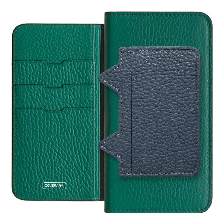 Genuine leather 32 colors Italian shrink leather Cat-shaped pocket with notebook-style case Galaxy series