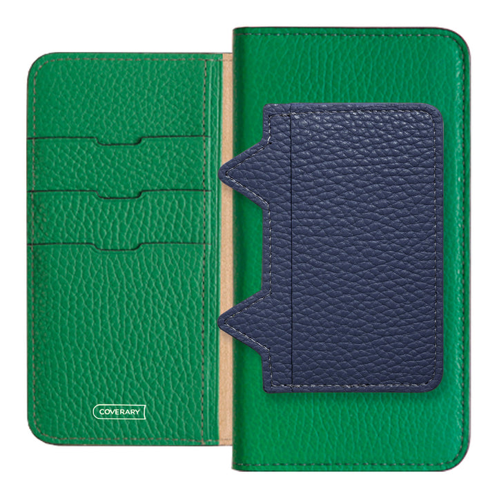 Genuine leather 32 colors Italian shrink leather Cat-shaped pocket with notebook-style case Galaxy series