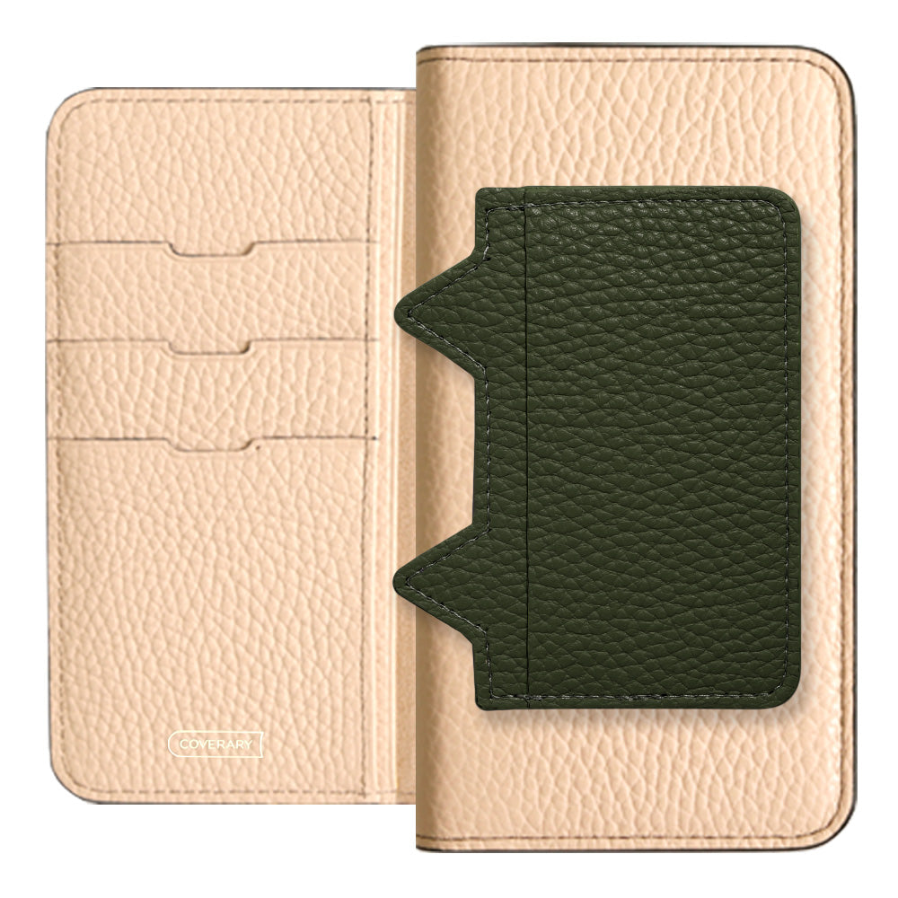 Genuine leather 32 colors Italian shrink leather Cat-shaped pocket with notebook-style case AQUOS series