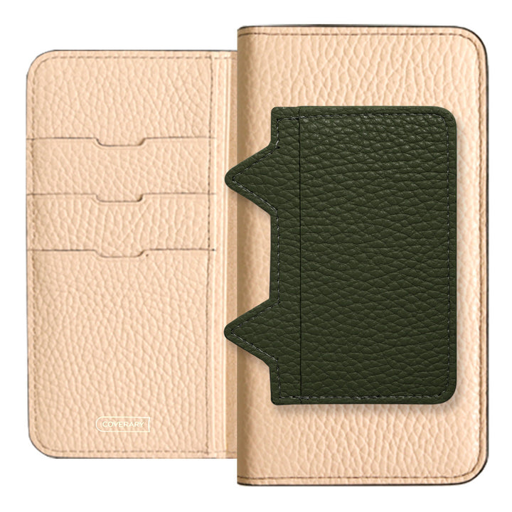 Genuine leather 32 colors Italian shrink leather Cat-shaped pocket with notebook-style case Galaxy series