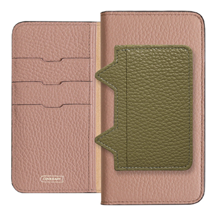 Genuine leather 32 colors Italian shrink leather Cat-shaped pocket with notebook-style case Galaxy series