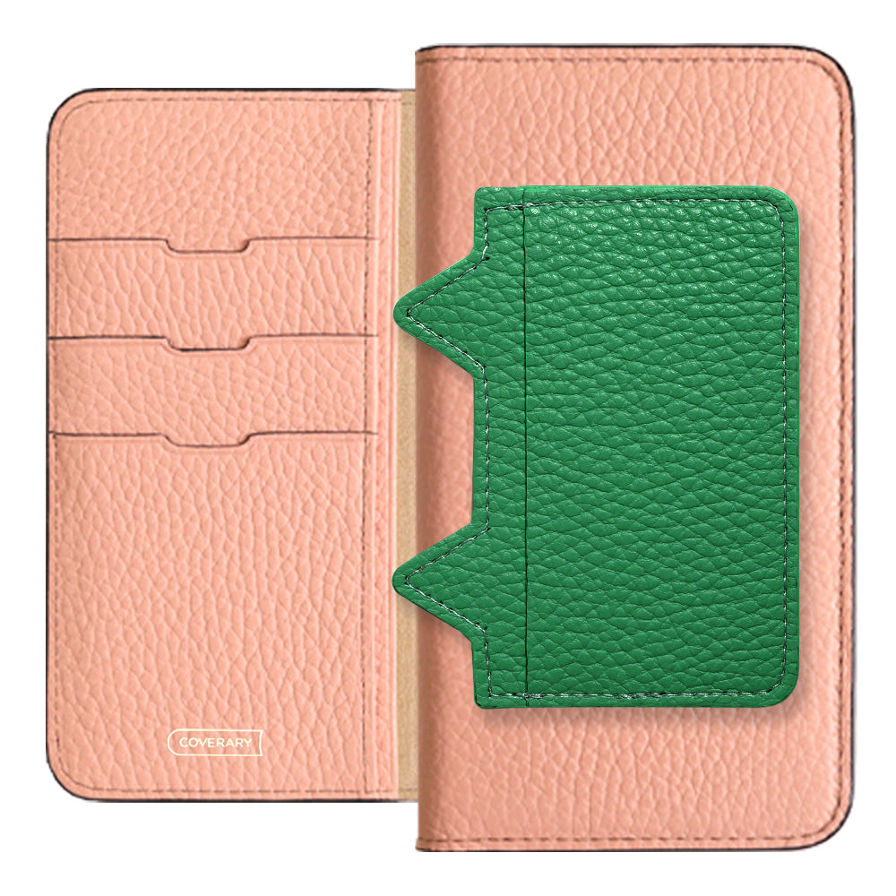 Genuine leather 32 colors Italian shrink leather Cat-shaped pocket with notebook-style case Galaxy series