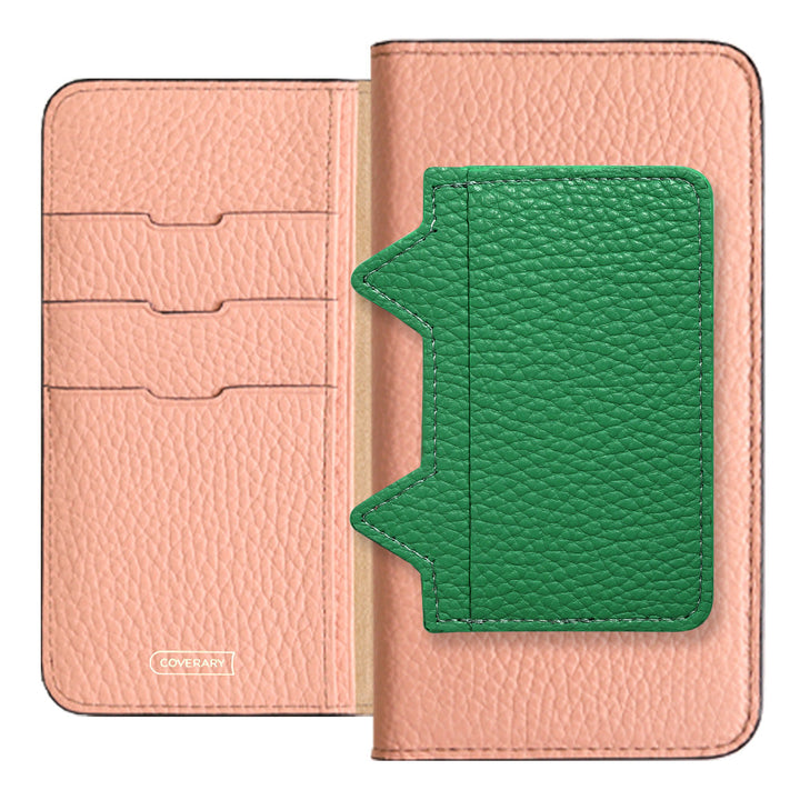 Genuine leather 32 colors Italian shrink leather Cat-shaped pocket with notebook-style case Galaxy series