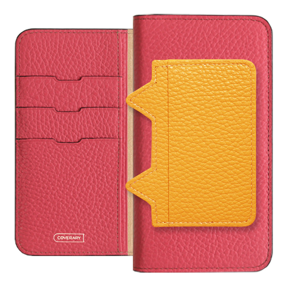Genuine leather 32 colors Italian shrink leather Cat-shaped pocket with notebook-style case AQUOS series