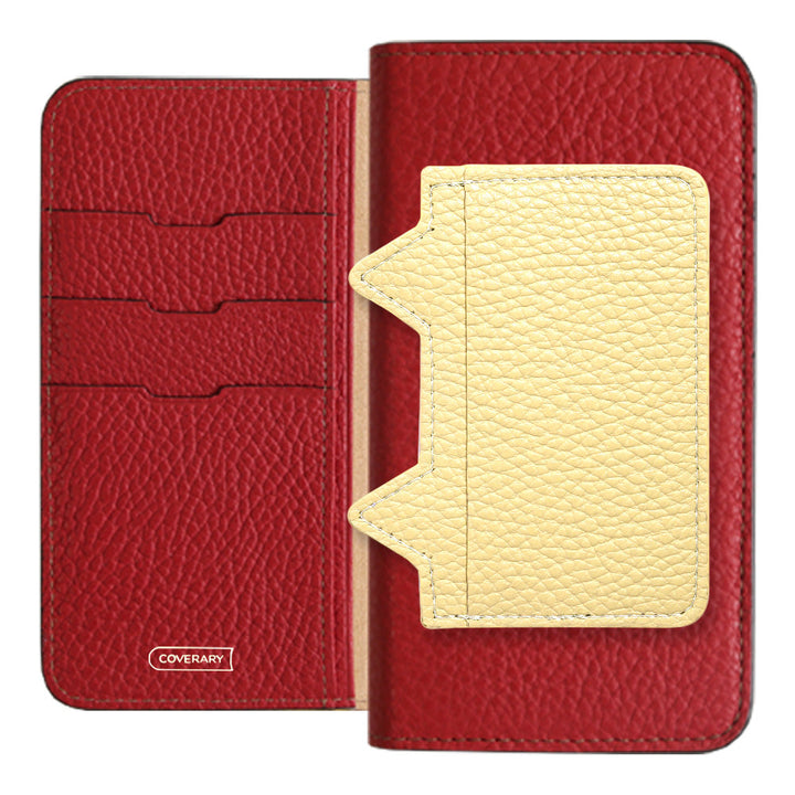 Genuine leather 32 colors Italian shrink leather Cat-shaped pocket with notebook-style case AQUOS series