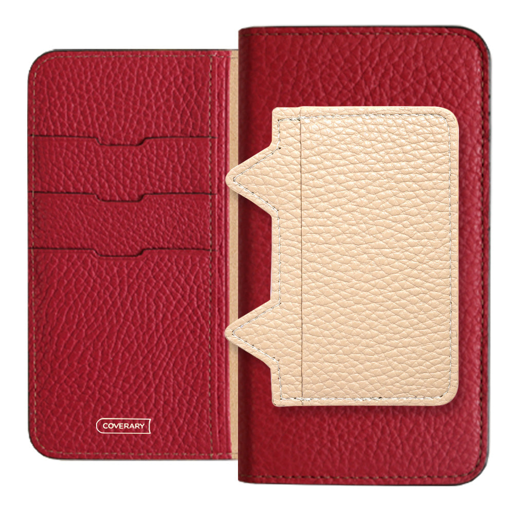 Genuine leather 32 colors Italian shrink leather Cat-shaped pocket with notebook-style case Galaxy series