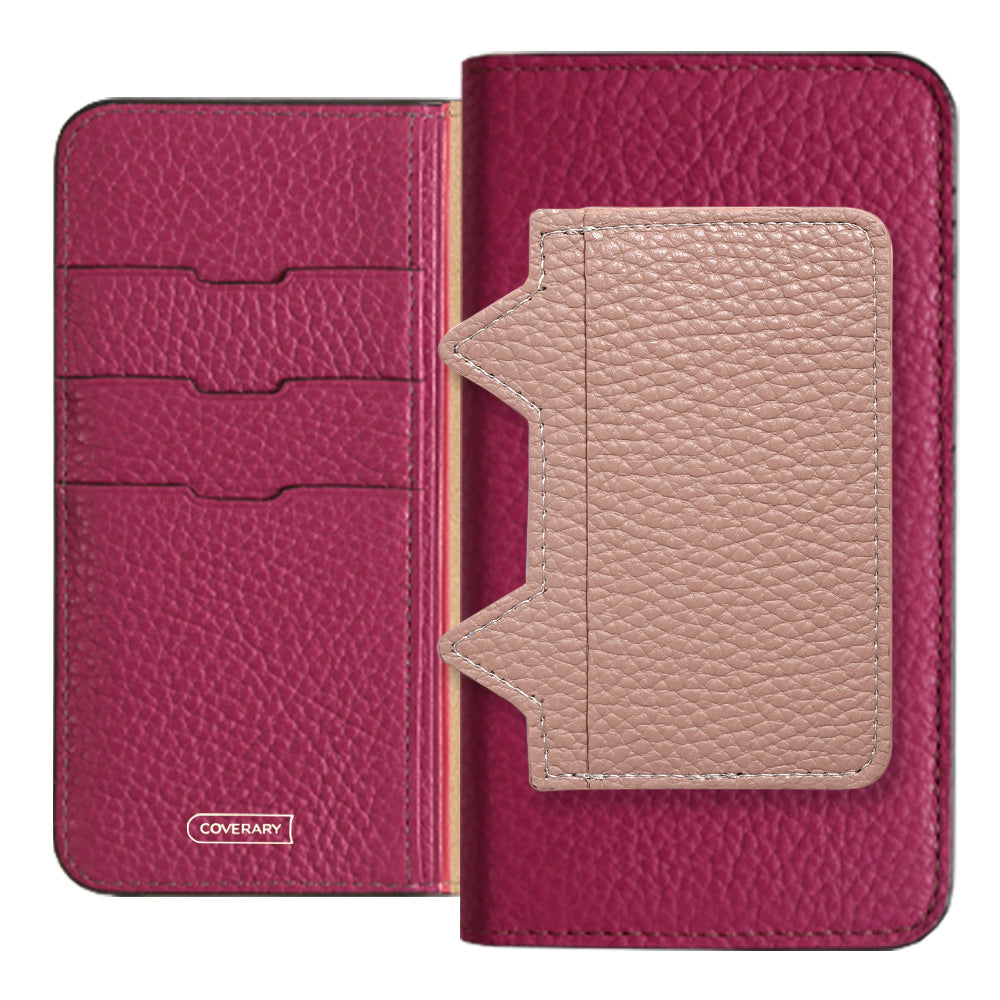 Genuine leather 32 colors Italian shrink leather Cat-shaped pocket with notebook-style case AQUOS series