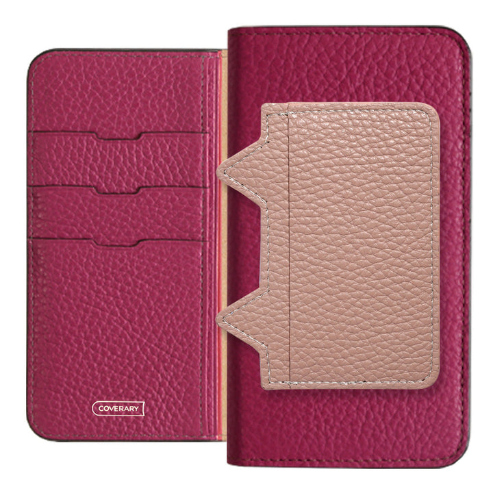 Genuine leather 32 colors Italian shrink leather Cat-shaped pocket with notebook-style case AQUOS series